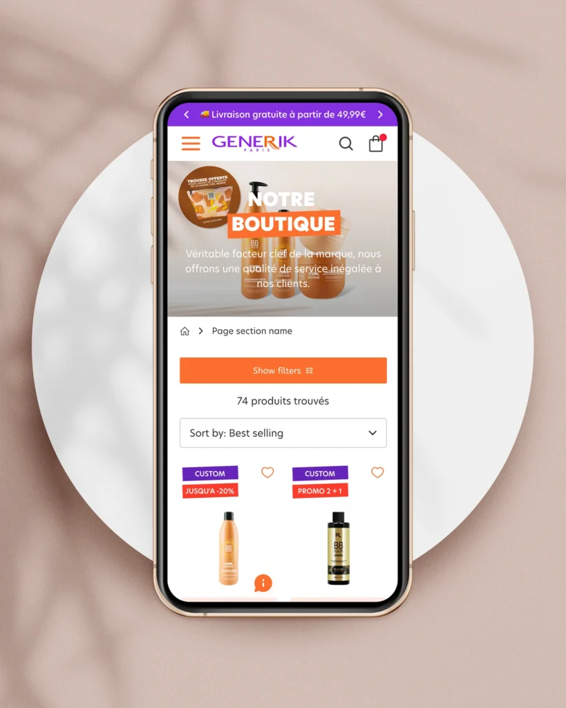 Site e-commerce pour distributeur professionnel