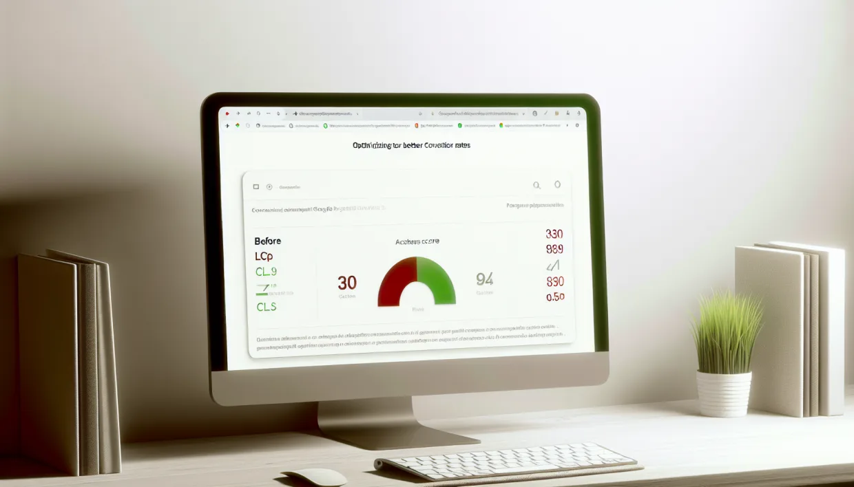 PageSpeed Insights landing page avant après optimisation Core Web Vitals